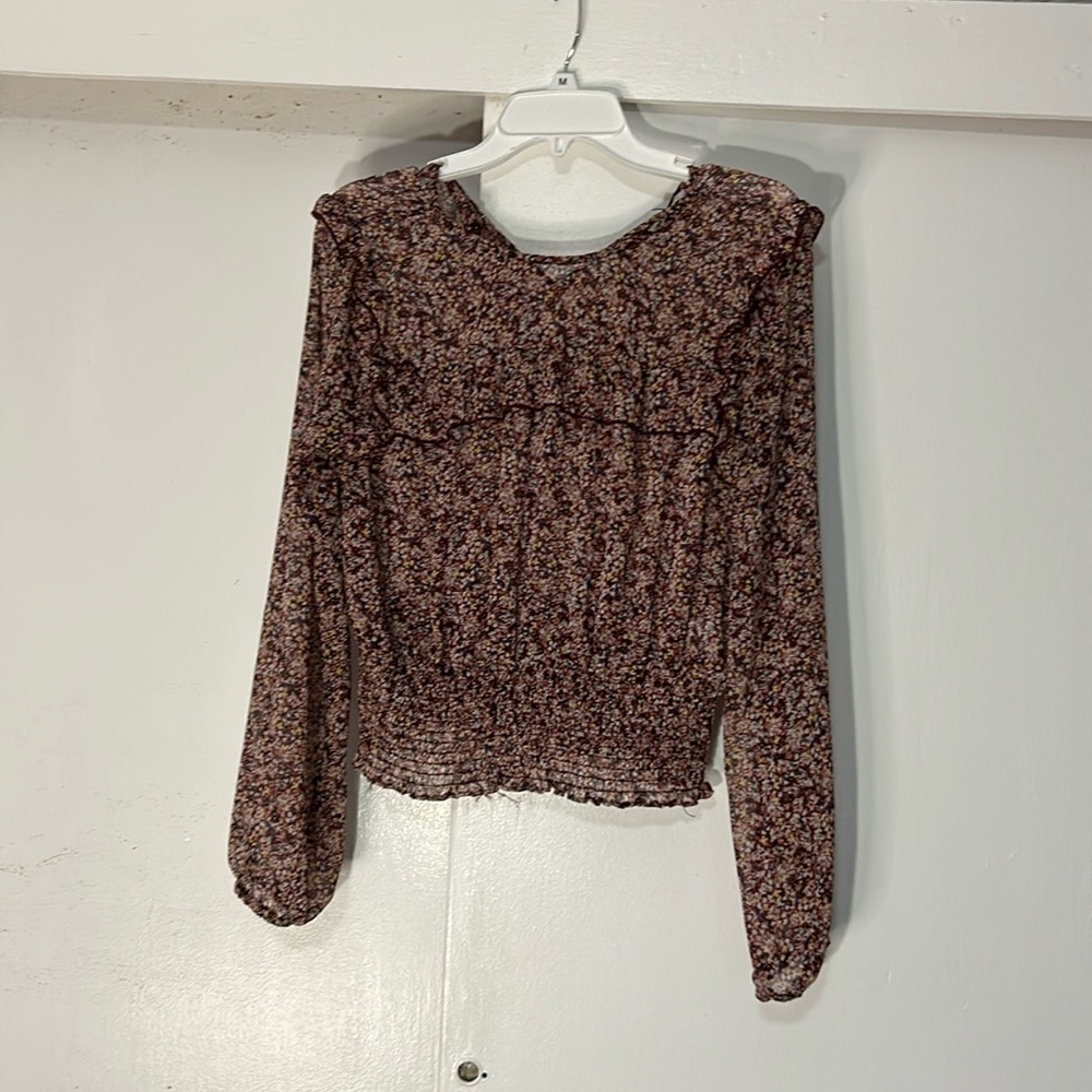 Love fire floral  top size large